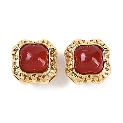 Brass Pave Natural Carnelian(Dyed & Heated) Beads&nbsp;KK-U043-38G-01