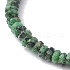 Natural African Jade Rondelle & Pearl Beaded Stretch Bracelets&nbsp;BJEW-JB09918-03