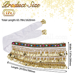 Golden Alloy Three Layers Flat Round Waist Belt&nbsp;AJEW-WH20002-09B