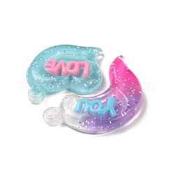 Gradient Color Translucent Resin Pendants&nbsp;RESI-G048-01D