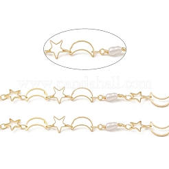 Brass Hollow Moon & Star Link Chains&nbsp;CHC-M025-18G