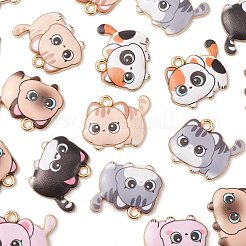 35Pcs 7 Styles Printed Alloy Pendants&nbsp;ENAM-CJ0005-24