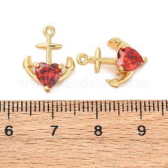 Brass Micro Pave Cubic Zirconia Pendants&nbsp;KK-F895-03G
