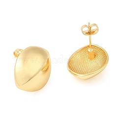 Brass Oval Stud Earrings&nbsp;EJEW-K251-10G