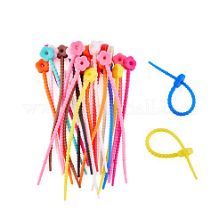 30Pcs Flower Shape Silicone Cable Zip Ties&nbsp;AJEW-TADJ0001-10
