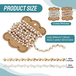 2Pcs 2 Colors Flower Iron Rhinestone Cup Chains&nbsp;FIND-TA0008-01