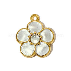 304 Stainless Steel Enamel Flower Charms&nbsp;STAS-OY005-20G