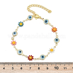 304 Stainless Steel Enamel Link Bracelets for Woman&nbsp;BJEW-S157-08G