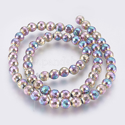 Electroplated Non-magnetic Synthetic Hematite Bead Strand&nbsp;G-E495-04F