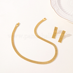 Elegant Iron Hollow Wide Chain Earrings & Necklaces Sets for Women&nbsp;HX7434