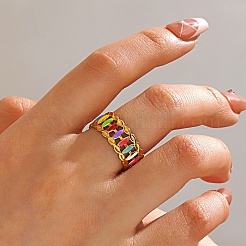 304 Stainless Steel Cuff Open Rings for Women&nbsp;LS-RJEW-I113-02G-03