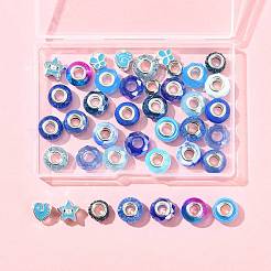 40Pcs 20 Styles Blue Series Resin European Beads&nbsp;RPDL-FS0001-02