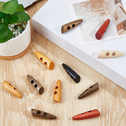 70Pcs 7 Colors 2-Hole Wood Buttons&nbsp;BUTT-GF0004-20