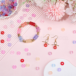 100Pcs 10 Colors Transparent Spray Painted Glass European Beads&nbsp;GLAA-SC0002-98