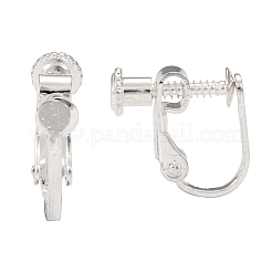 Brass Screw On Clip-on Earring Findings&nbsp;X-KK-L164-02S