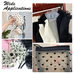 Polyester Heart Pattern Mesh Fabric&nbsp;SENE-WH0003-46