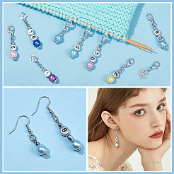 Acrylic Imitation Pearl Beaded Pendant Stitch Markers&nbsp;HJEW-AB00331