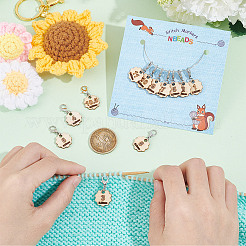 12Pcs 12 Style Flower with Number Pendant Locking Stitch Markers&nbsp;HJEW-AB00641