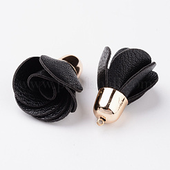 Rose Flower PU Leather Pendant Decorations&nbsp;CCB-L003-04