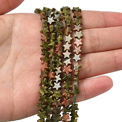 Natural Unakite Beads Strands&nbsp;G-F817-A11-01