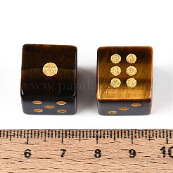 Natural Tiger Eye Carved Cube Dice&nbsp;T144-07A