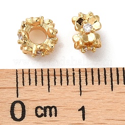 Brass Micro Pave Cubic Zirconia Beads&nbsp;KK-P239-31B-G