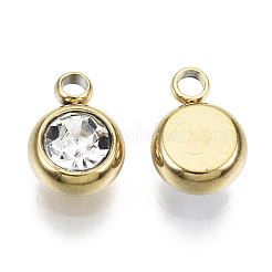 PVD Vacuum Plating 201 Stainless Steel Rhinestone Charms&nbsp;STAS-S068-G