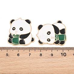 Panda with Bamboo Alloy Enamel Cabochons&nbsp;AL-CBA1A6F-06KCG-D