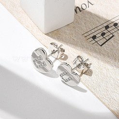 Rack Plating Brass Micro Pave Clear Cubic Zirconia Stud Earrings&nbsp;EJEW-K299-01P-U