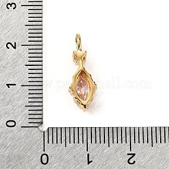 Brass Micro Pave Cubic Zirconia Pendants&nbsp;KK-F901-02C-G