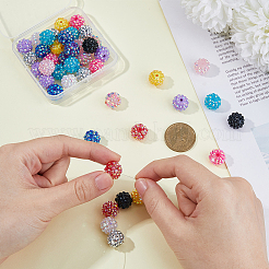 72Pcs 12 Colors Resin Rhinestone Beads&nbsp;RESI-DC0001-37
