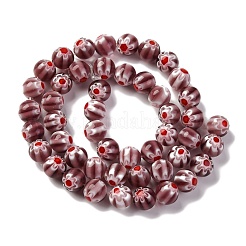 Handmade Millefiori Lampwork Beads Strands&nbsp;LAMP-G164-05O