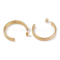 PVD Vacuum Plating 201 Stainless Steel C-Shaped Stud Earrings&nbsp;EJEW-I309-41G