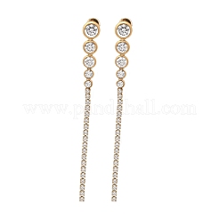 Stainless Steel Clear Cubic Zirconia Tassel Stud Earrings&nbsp;EJEW-D303-04G