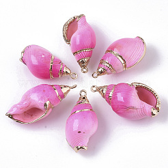 Spray Paint & Electroplate Spiral Shell Pendants&nbsp;X-SHEL-N026-11