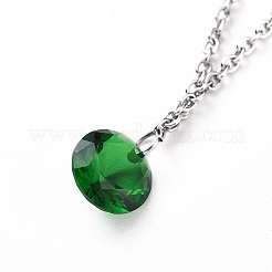 Cubic Zirconia Charms Necklaces&nbsp;NJEW-JN02686-01