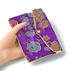 Rectangle Floral Embroidery Cloth Zipper Pouches&nbsp;ABAG-YW0001-03D