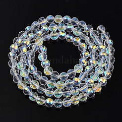 Transparent Electroplate Glass Beads Strands&nbsp;EGLA-TAC0006-05D