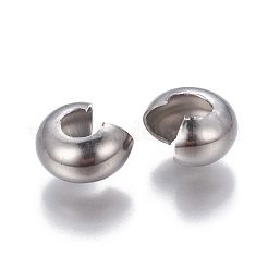 Tarnish Resistant 304 Stainless Steel Crimp Beads Covers&nbsp;X-STAS-P239-34P-02