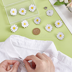 12Pcs White Daisy Enamel Pins&nbsp;JEWB-PH0001-49A