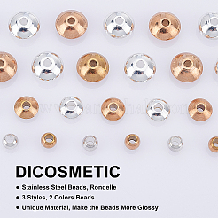 36Pcs 3 Style Ion Plating(IP) 202 Stainless Steel Beads&nbsp;STAS-DC0004-12