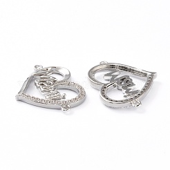 Brass Micro Pave Clear Cubic Zirconia Links&nbsp;ZIRC-Z007-19P
