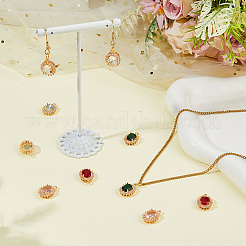 10Pcs 5 Colors Brass Micro Pave Cubic Zirconia Pendants&nbsp;KK-HS0015-57