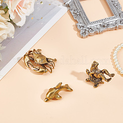 3Pcs 3 Styles Antique Bronze Brass Display Decoraions&nbsp;DJEW-NB0001-44