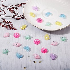 22Pcs 6 Style Oceanic Animal Resin Cabochons&nbsp;CRES-SZ0001-23
