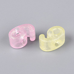 Luminous Frosted Transparent Acrylic Beads&nbsp;TACR-T029-21G