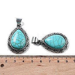 Synthetic Turquoise Teardrop Pendants&nbsp;G-A093-03AS-02