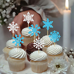 Paper & Glitter Sequins Cake Toppers with Bamboo Stick&nbsp;DIY-WH20087-006