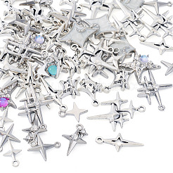 64Pcs 10 Styles Tibetan Style Zinc Alloy Pendants&nbsp;FIND-TA0009-14