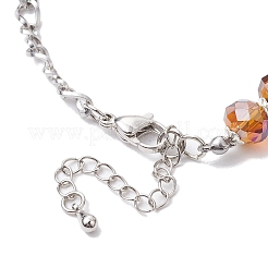 Faceted Rondelle Glass Link Bracelets&nbsp;AJEW-JB01220